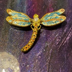 Bejeweled Dragon fly trinket box